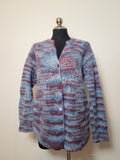 Purple Blue Hand Knit Vintage Cardigan