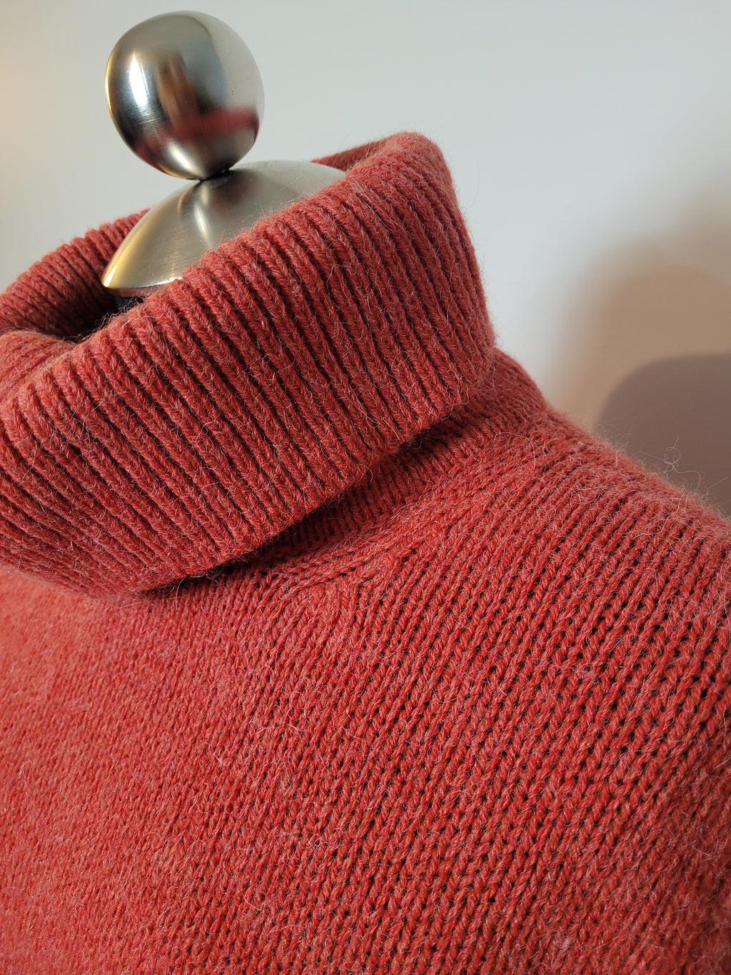 Ness Red Turtleneck Wool Blend Sweater