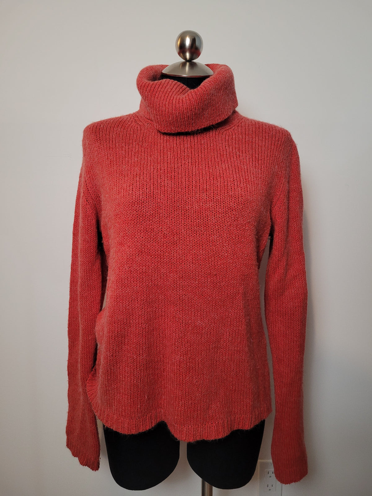 Ness Red Turtleneck Wool Blend Sweater