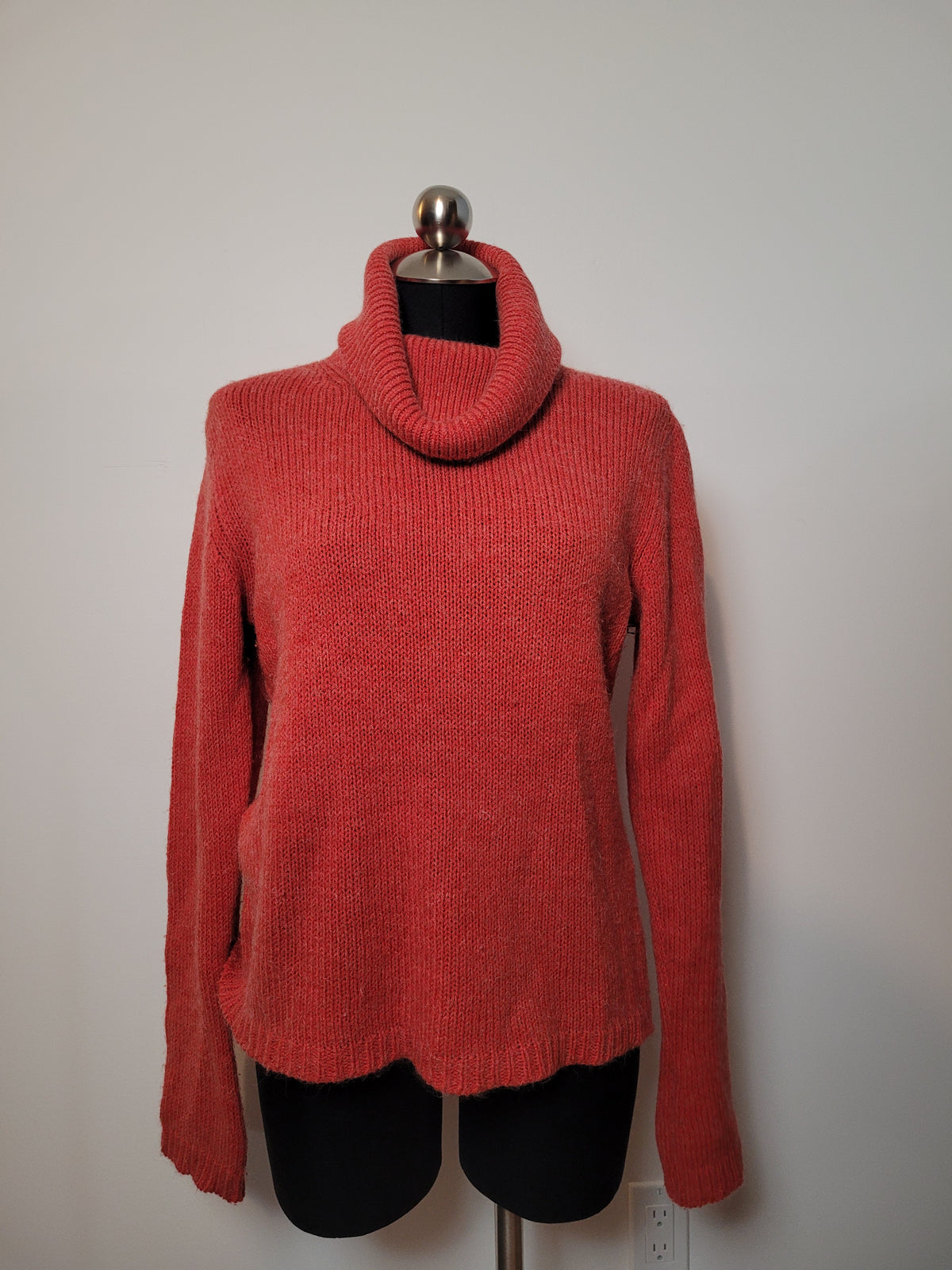 Ness Red Turtleneck Wool Blend Sweater