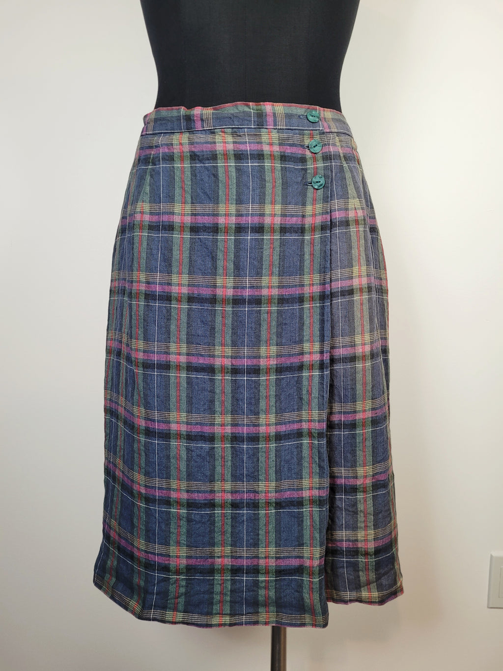 Vintage Talbots Irish Linen Plaid Skirt
