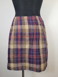 Ralph Lauren Linen Plaid Wrap Skirt