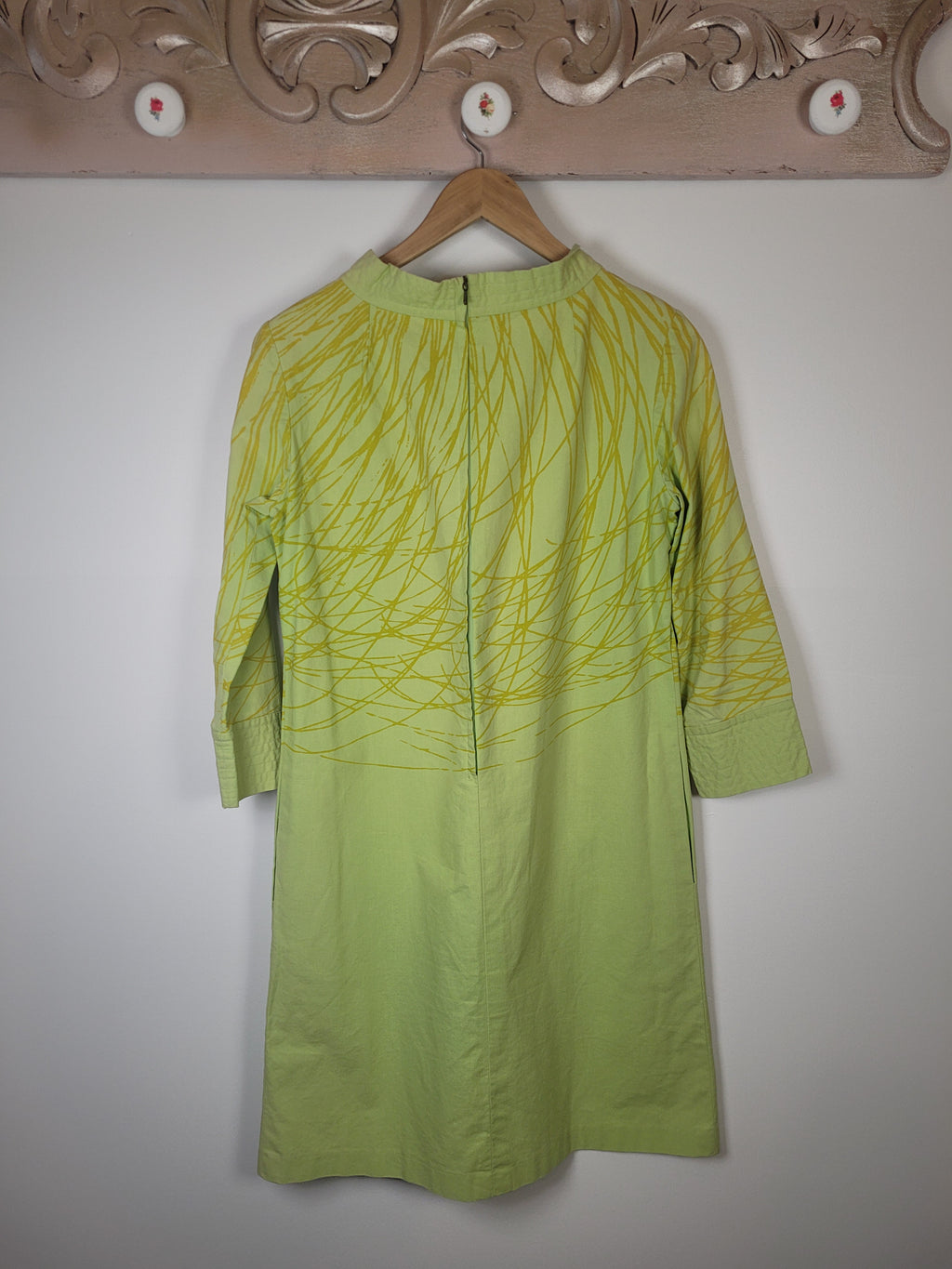 60s Green Vuokko Screen Printed Mini Dress