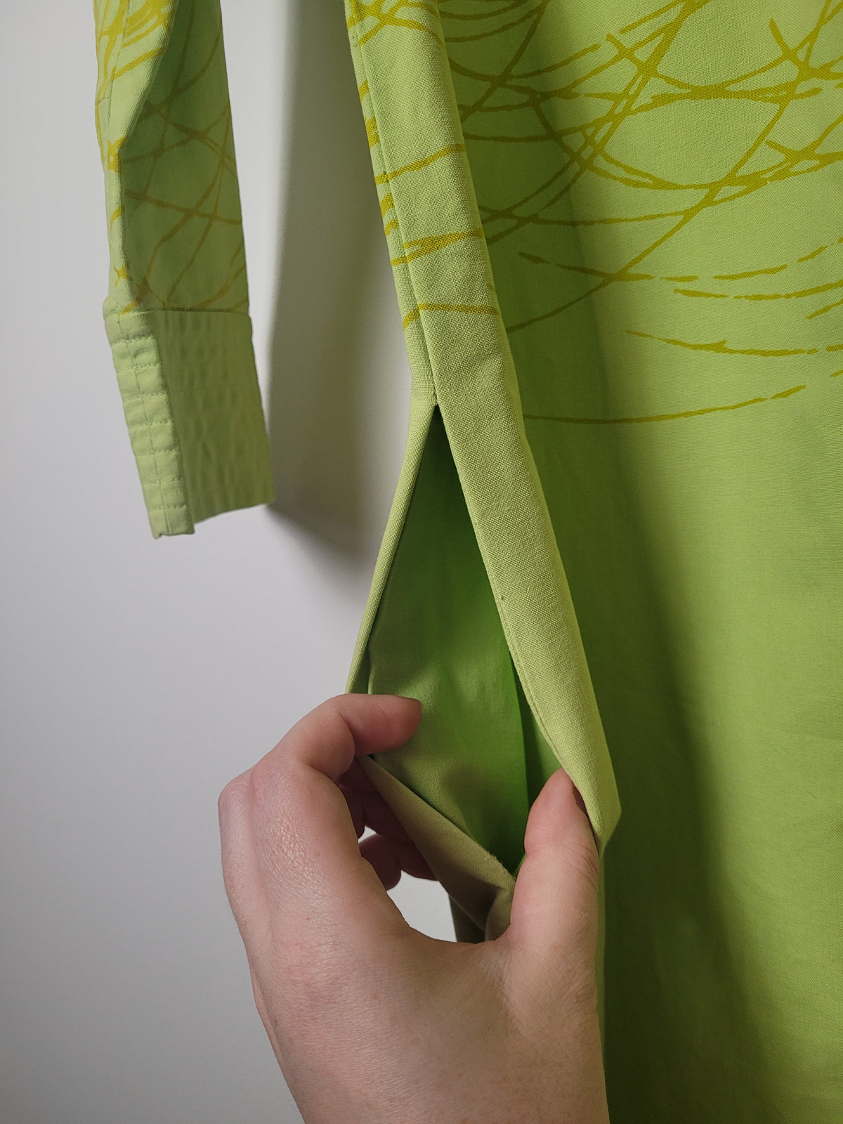 60s Green Vuokko Screen Printed Mini Dress