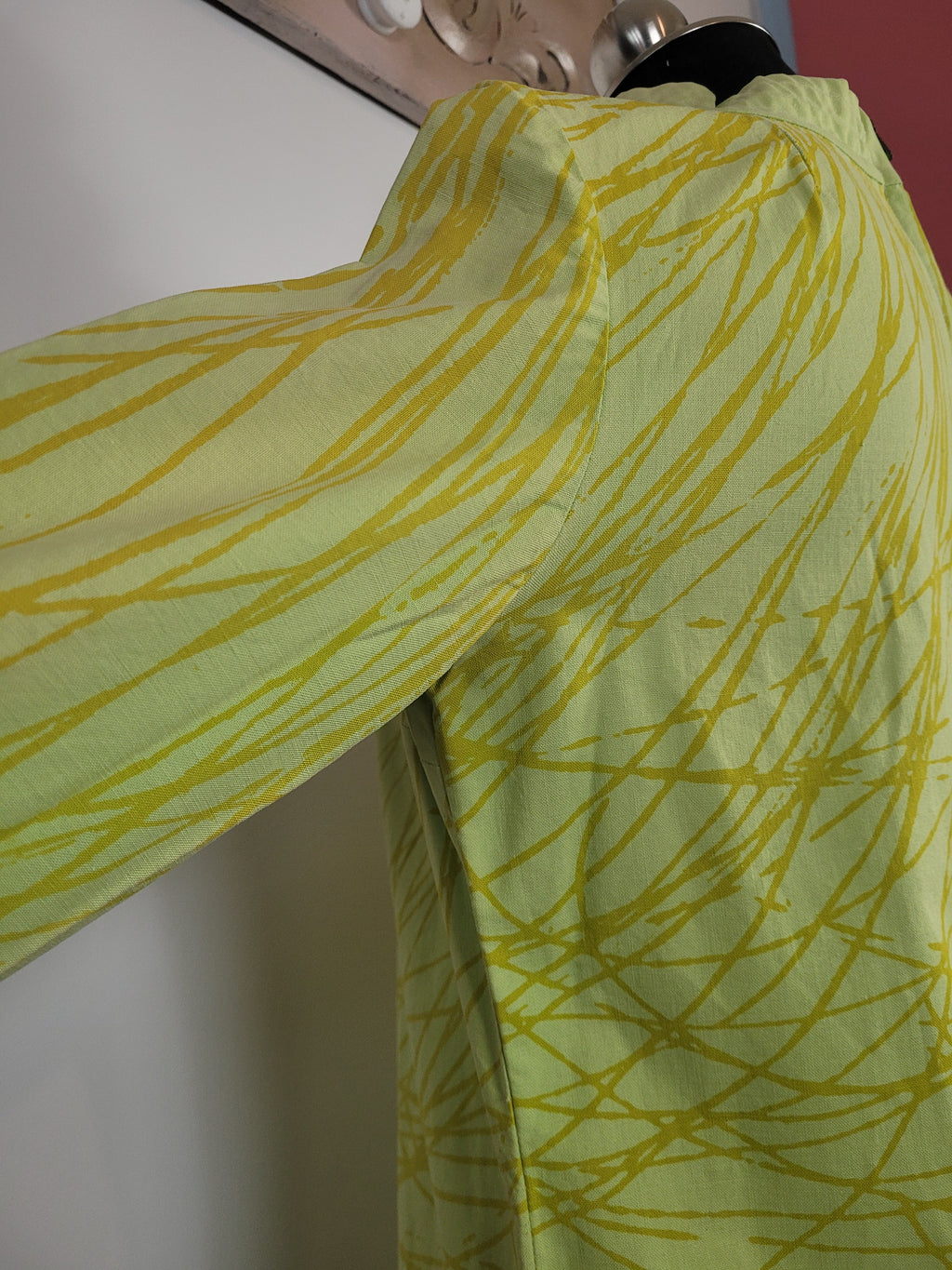 60s Green Vuokko Screen Printed Mini Dress