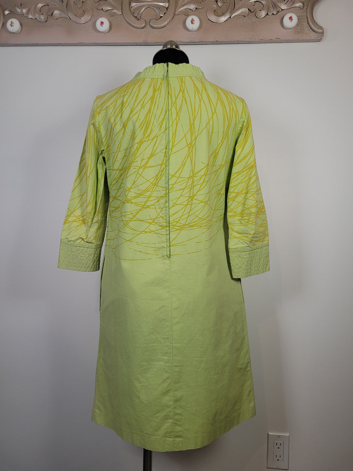 60s Green Vuokko Screen Printed Mini Dress
