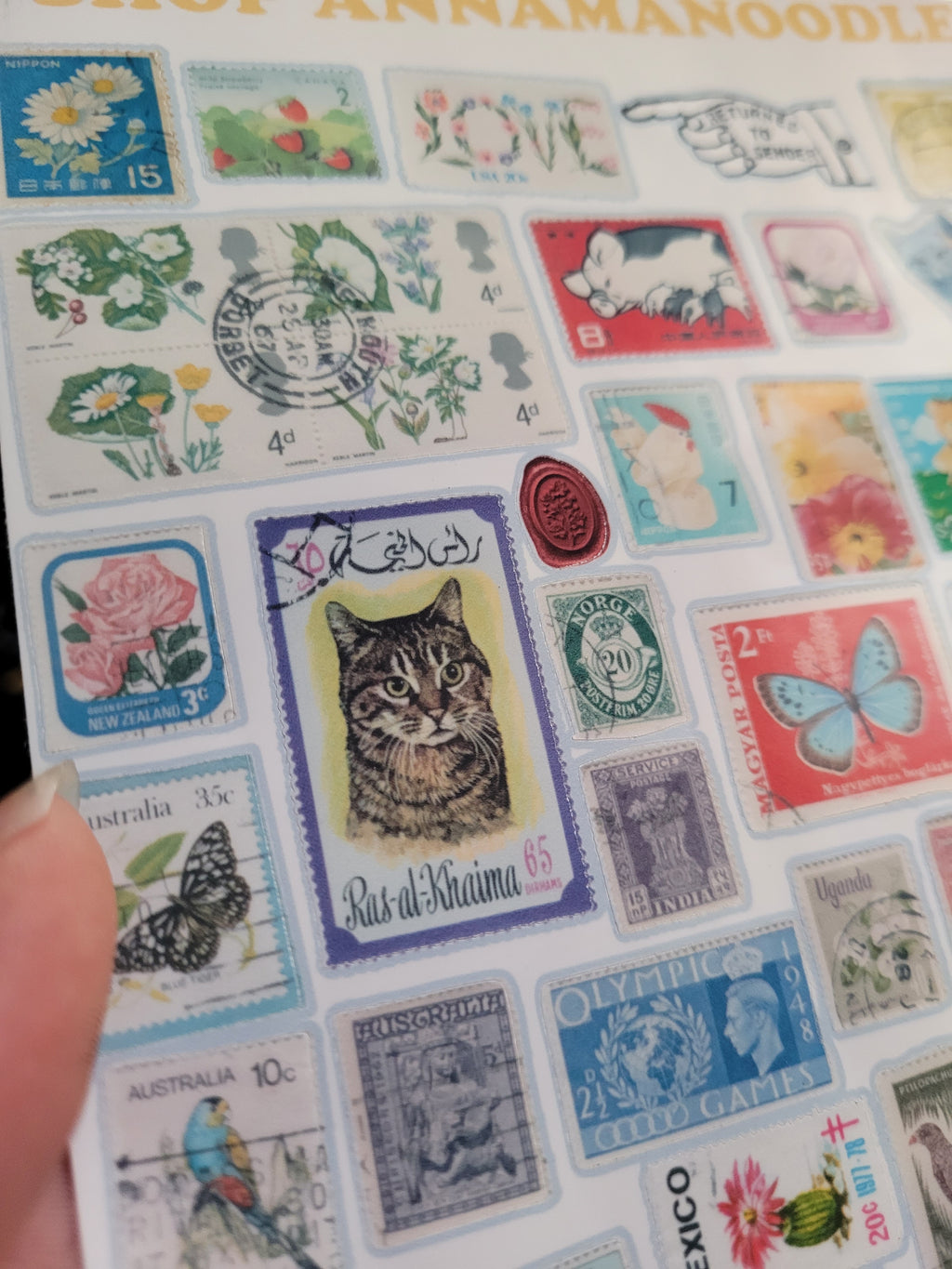 Philatelic Stamp Sticker Sheet