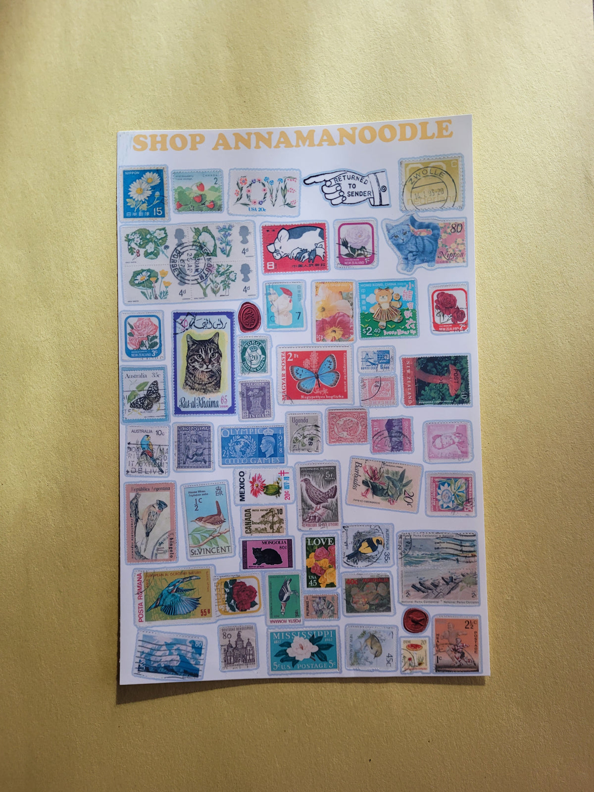 Philatelic Stamp Sticker Sheet
