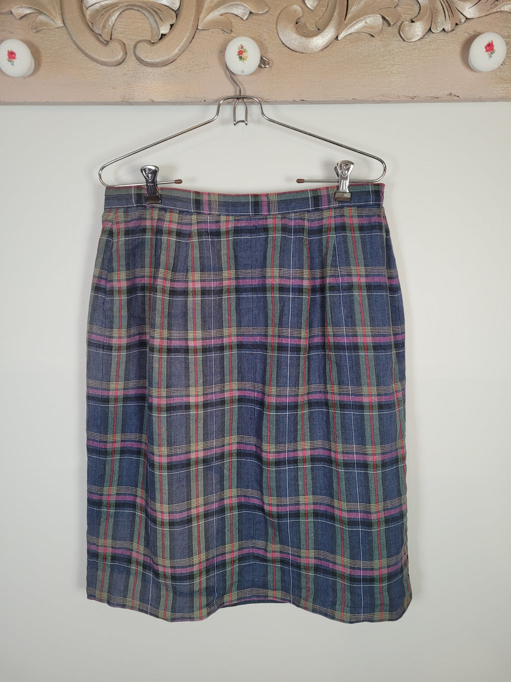 Vintage Talbots Irish Linen Plaid Skirt