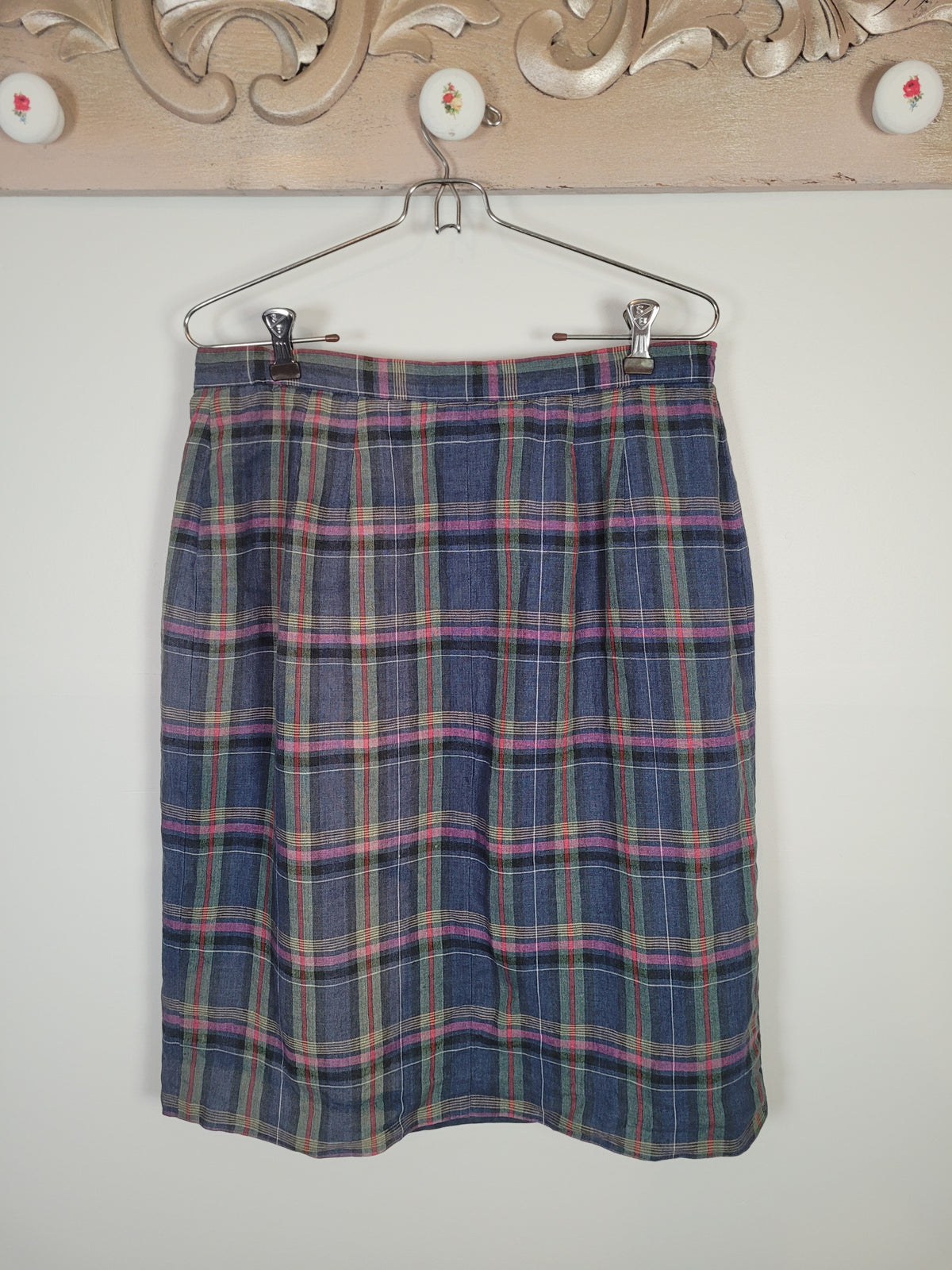 Vintage Talbots Irish Linen Plaid Skirt