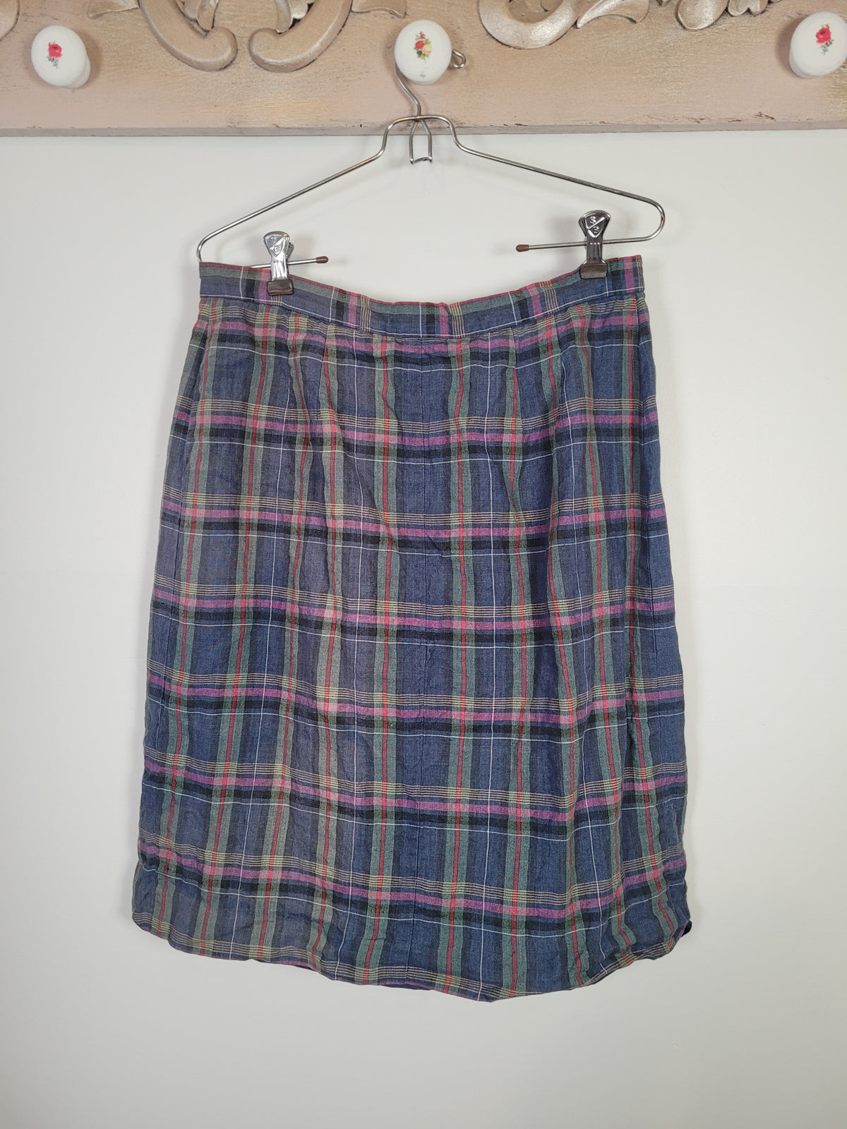 Vintage Talbots Irish Linen Plaid Skirt